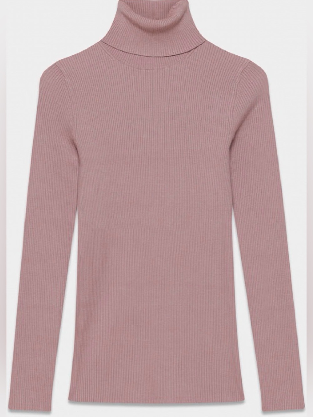 Aritzia Babaton Compel Turtleneck Sweater Red Willow Mauve Pink Ribbed S New - Picture 3 of 11